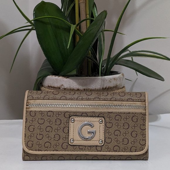 Guess Handbags - GUESS Women's Wristlet wallet Brown